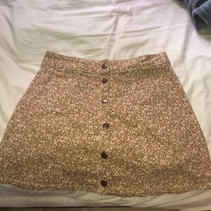 Tan floral skirt